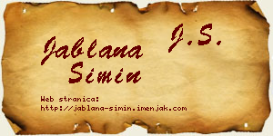 Jablana Simin vizit kartica